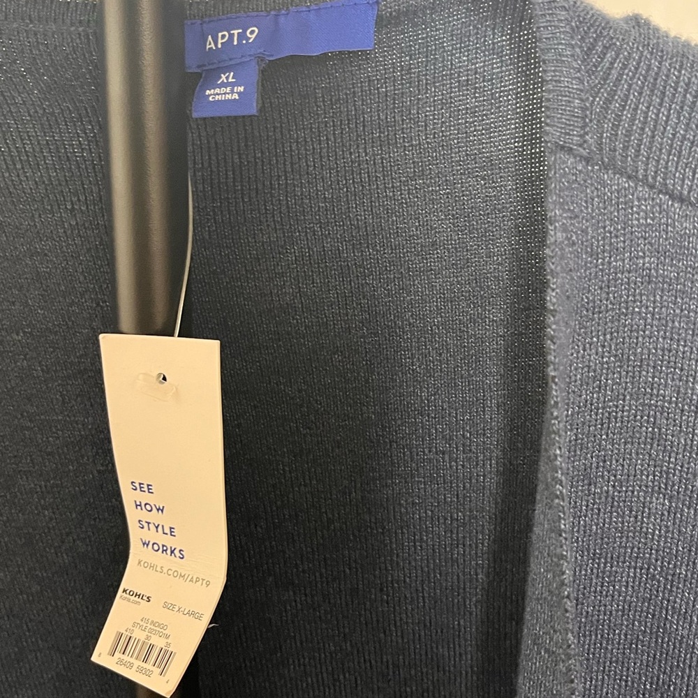 Apt. 9 Men's Navy and Brown Cardigan - Picture 4 of 4